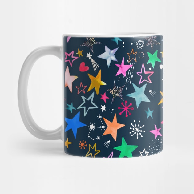 Winter Stars Multi navy by ninoladesign